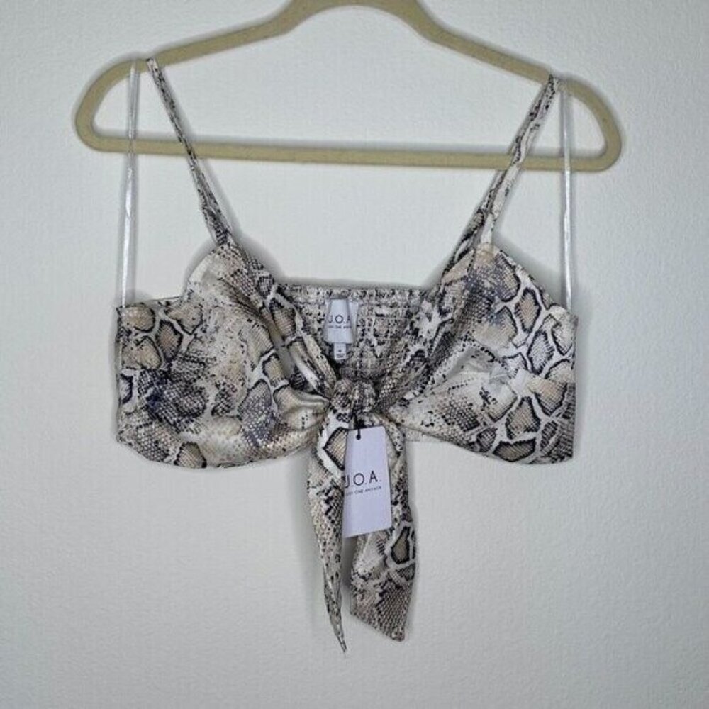 J.O.A. Snake Print Tie Wrap Bralette Size Medium NWT